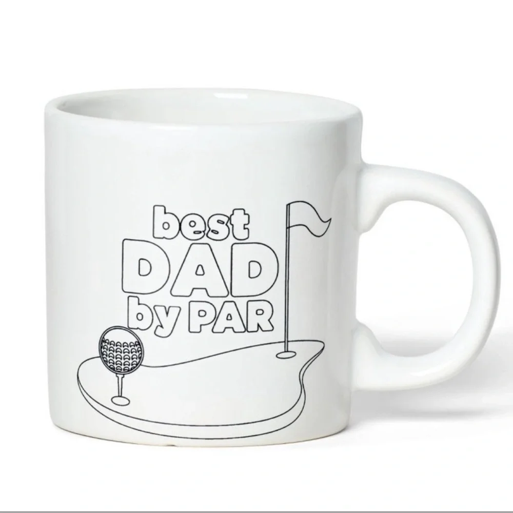 New! Target Bullseye Playground Paint Your Own Mug BEST DAD BY PAR (golf mug)